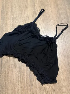 Free People X Hot As Hell Lace Black Button Up Cami: Size Medium thumbnail 4