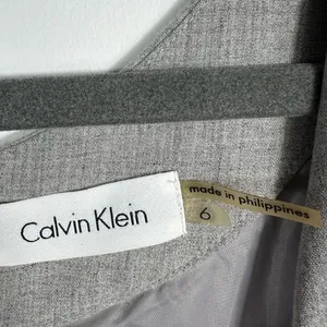Calvin Klein Gray Fit & Flare Dress Size‎ 6 Sleeveless Belted A-Line Career thumbnail 7