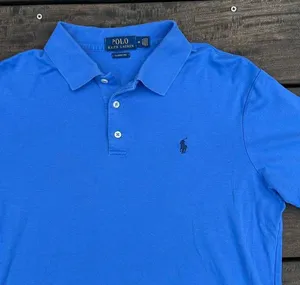 Bright Blue Modern Polo Ralph Lauren Polo Shirt w/ Embroidered Logo thumbnail 2