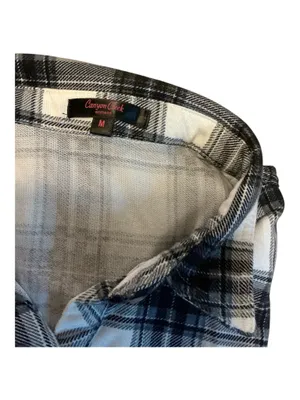 Canyon Creek Black & White Plaid Button-Down Flannel Shirt - Women's Medium thumbnail 3