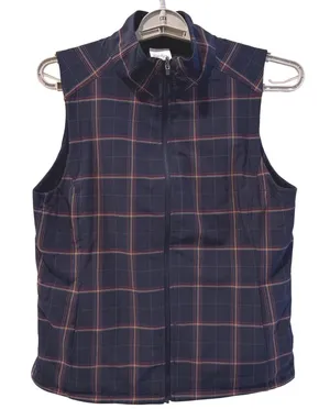 Walter Hagen Clubhouse Reversible Vest Dark Navy Plaid Golf Active Women Medium thumbnail 1