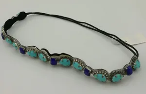 Handmade Headband with Turquoise Stones Blue thumbnail 1
