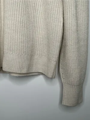 Quince NWT 100% Merino Wool Half Zip Sweater Cream Ivory Size Small thumbnail 5
