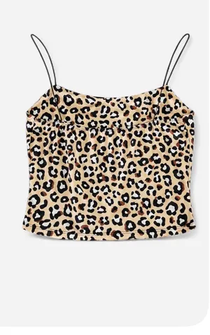 🐆 GAZE Leopard Print Cami Crop Top - Size Medium ✨ thumbnail 6