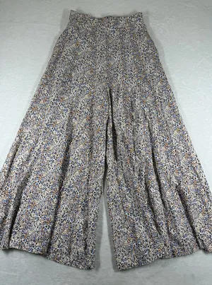 Petal‎ + Pup Blue Brown Animal Print Rayon Midi Skirt Womens Size US 6 Small thumbnail 1