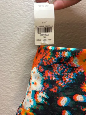 aerie trippy floral 3D athletic casual sporty bra small multicolor black thumbnail 3