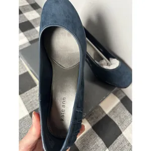 New Size 8 M Kate Ann Leah Mid‎ Wedge Pump Comfort Shoe Pleated Suede Blue thumbnail 7