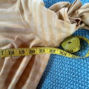 L.L. Bean Blouse Yellow Striped Long Sleeve XL 1/4 Button Soft Stretchy EUC thumbnail 6