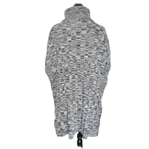 Poncho Sweater Oversized Knit Turtleneck Chunky One Size Cozy Fall Winter thumbnail 4
