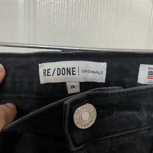Re/DONE Double Needle‎ Jeans in black 85 wash size 28 raw hem thumbnail 6