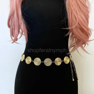 Gold Y2K Spiral Swirl Disc Chain Belt, Fits 15.5-42 Inches, X7GA1282 thumbnail 2