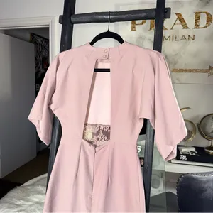 ASOS Blush Pink Lace Panel Mini Dress Open Back Soft Kimono Sleeves Womens 0 New thumbnail 10