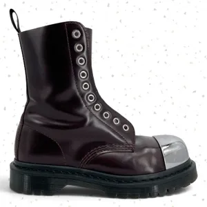 Dr. Martens Grasp Oxblood Red Boots Exposed Steel Toe Edgy Grunge Utility UK 5 thumbnail 6