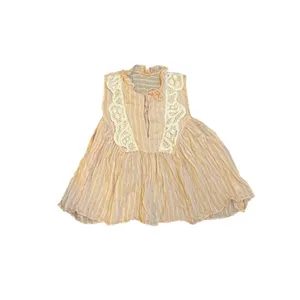 Crochet Crinkled Bohemian Sleeveless Babydoll Blouse Cottagecore Flowy Romantic thumbnail 3