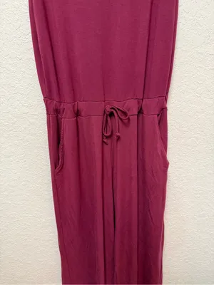 QUINCE Sleeveless V-Neck French Terry Modal Jumpsuit in Rose Size Large thumbnail 11