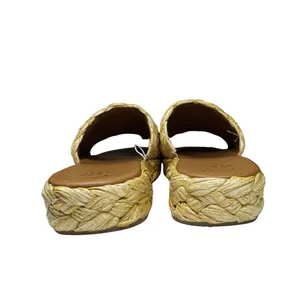 Women's Casey Braided Raffia Platform Slide Sandals A New Day Beige 11 summer thumbnail 4
