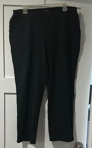 Lands' End wide leg Black sweat pants thumbnail 1