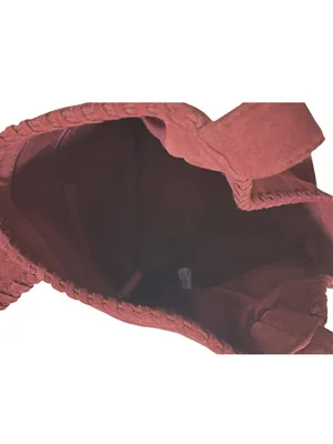 Sundance Leather Hobo Bag Suede Side Beaded Handbag Purse Southwest Boho Western thumbnail 8
