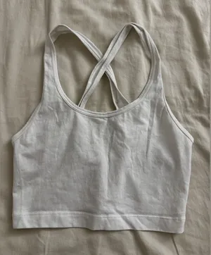 Aritzia TnaCHILL™ Lorel Crop Tank Top - White, Size XS thumbnail 1
