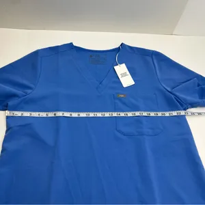 FIGS Catarina One Pocket Womens Scrub Top‎ Ceil Blue Shirt XXL NEW *EMBROIDERED thumbnail 11