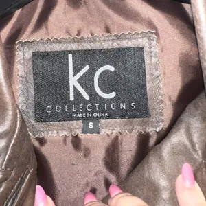 KC Collections Leather Jacket Brown Small Button Up thumbnail 3