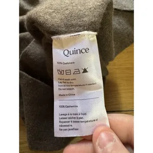 Quince Women Size Large Mongolian Cashmere Crewneck Sweater Henley Brown‎ Luxury thumbnail 8