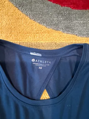 Athleta Women Cloudlight Long Sleeve Tee Shirt Tie Back Cutout Teal Blue Size XS thumbnail 2