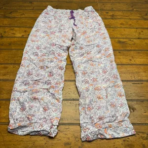 Victoria's Secret Floral Lounge Pants Pajamas Drawstring Waist Size S/P‎ thumbnail 1