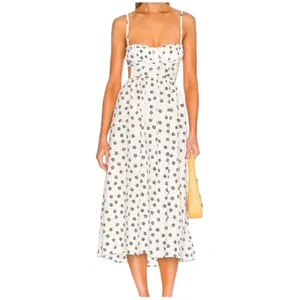 For Love and Lemons Brenda Floral Midi Daisy Dress Size Medium NWT thumbnail 3