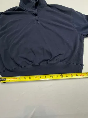 H&M Divided Cropped Half-Snap Mock Neck Sweatshirt in Navy Blue thumbnail 6