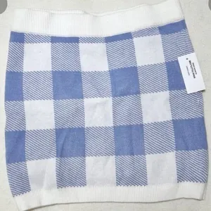 Tilly’s Full Tilt Blue Gingham Plaid Knit Mini Skirt Size S thumbnail 2
