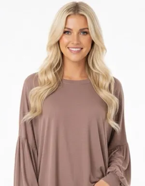 Brown knit top boho size medium large oversized thumbnail 1