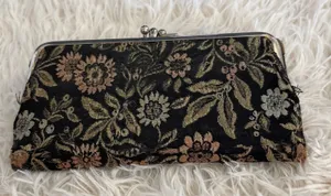 Vintage Baronet Floral Tapestry‎ Clutch Kiss Lock Wallet thumbnail 1