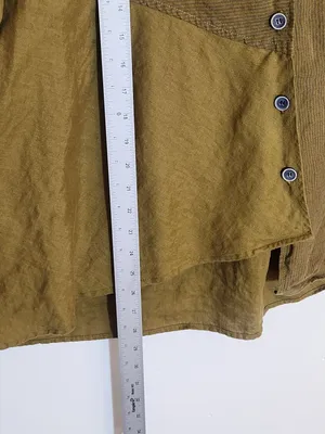 Lisa Bayne Olive Green Linen Asymmetrical Hem Tunic Size XS thumbnail 7