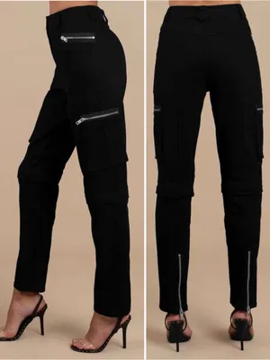 I.AM.GIA Ursa Cargo Pants Large Black Zip Off Convertible Shorts Silver Hardware thumbnail 4