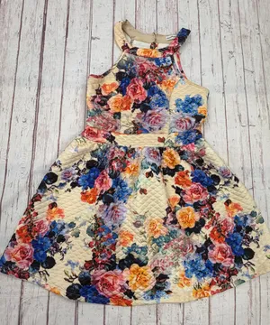Dainty Hooligan watercolor Floral Quilted Halter Dress - Print A-Line Sundress thumbnail 1