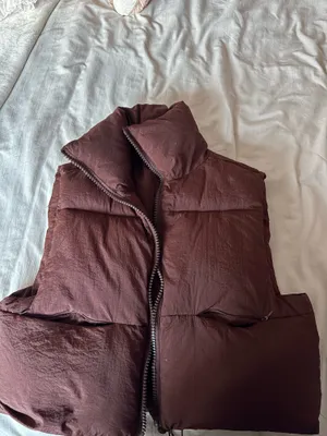Brown Cropped Puffer Amazon Vest thumbnail 2