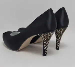 Madden Girl Getta Rhinestone Embellished Heel Pump Shoe Size 7 Black thumbnail 1