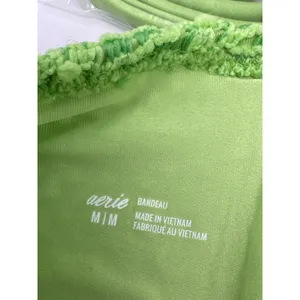 Brand New Aerie Women's Size Medium Green Knit Bandeau Bra Top thumbnail 7