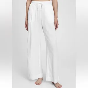 Gap Airy Wide Leg Linen Blend Elastic Waist Pants XS NWT thumbnail 3