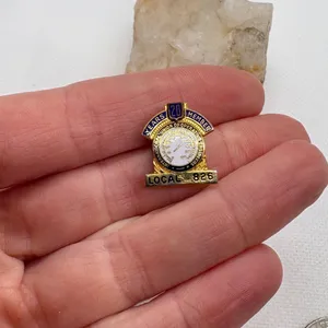 Vintage IUOE Local 826 20 Year Member Pin‎ Bastian Bros Gold Tone Enamel Union thumbnail 5