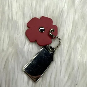1.5" COACH Silver Tea Rose Flower Floral Bag Charm Hang Tag thumbnail 2