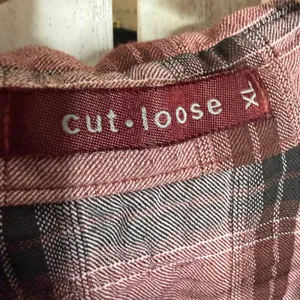 CUTLOOSE Women's XL Plaid Long Sleeve Shirtdress Maroon Burgundy Y2K Grunge thumbnail 11