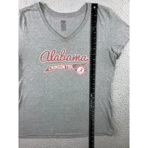 Alabama Crimson Tide T-Shirt Women L V-Neck Gray Graphic NCAA Grunge 90s Sporty‎ thumbnail 9