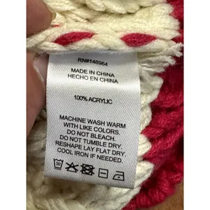 Gary Collective Preppy Chic Striped Turtleneck Pink Cream Cozy Knit Sweater L thumbnail 9