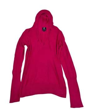 American Eagle‎ Outfitters Pink Hooded V-Neck Sweater Long Sleeve XL Womens thumbnail 1