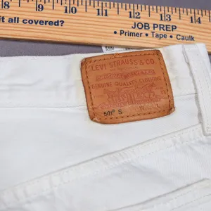 Levi's 501 Skinny Jeans‎ Women 28 White Distressed Button Fly High Rise Denim thumbnail 12