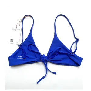 Quince Italian Knotted Bikini Swim Top Electric Blue Size Small NEW thumbnail 4