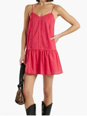 Joie Trinity Pintucked cotton mini Dress thumbnail 2