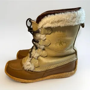 Sorel Canada Nanook Leather Winter Snow Boots w/ Wool Liner Women’s Size 9 Tan thumbnail 1